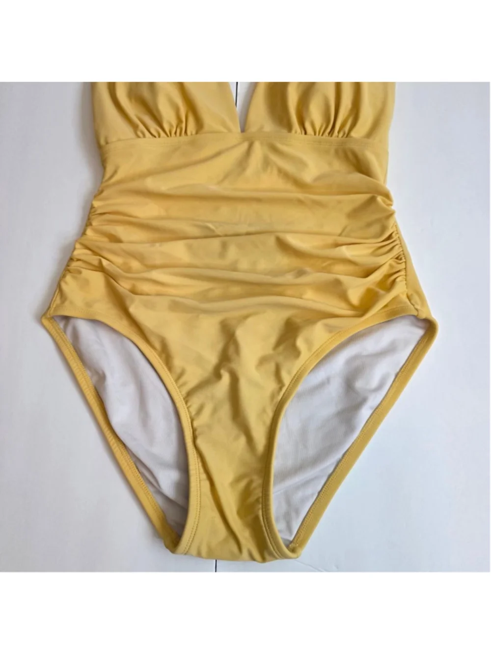 Women's Tommy Hilfiger Yellow Halter One Piece Swimsuit Size 8